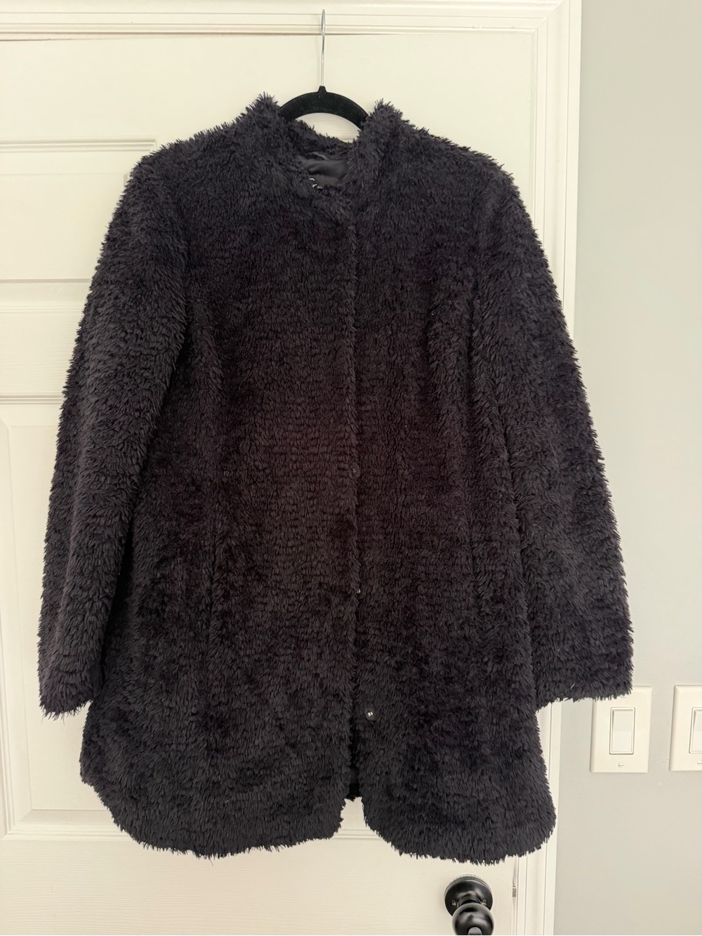 Kenneth Cole New York Black Teddy Faux-Fur Coat